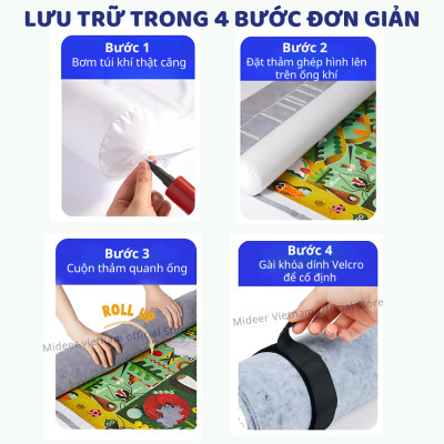 Thảm xếp hình trải sàn Mideer Puzzle Blanket Set, thảm lót nỉ dày dặn