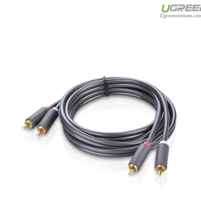 Cáp âm thanh 2RCA 30747 4 đầu hoa sen chiều dài 1M UGREEN Av104 - hàng chính hãng