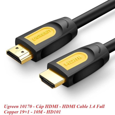 Ugreen UG10170HD101TK 10M màu Vàng Cáp tín hiệu HDMI chuẩn 1.4 hỗ trợ phân giải - HÀNG CHÍNH HÃNG