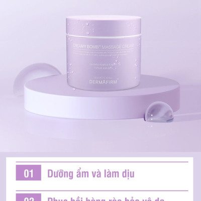 Kem massage phục hồi và làm dịu da tức thì Dermafirm Creamy Bomb Massage Cream 200ml