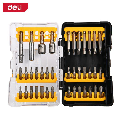 Bộ 39 đầu vít Deli chất liệu thép chống gỉ - Đầu vặn ốc vít các loại có từ tính