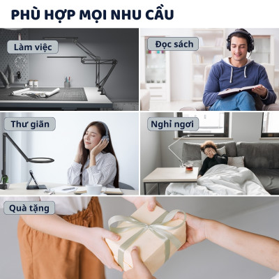 Đèn bàn học bảo vệ mắt DandiHome Ergo Edge chống cận để làm việc, học tập có thể kéo dài và gấp gọn - 3 phiên bản
