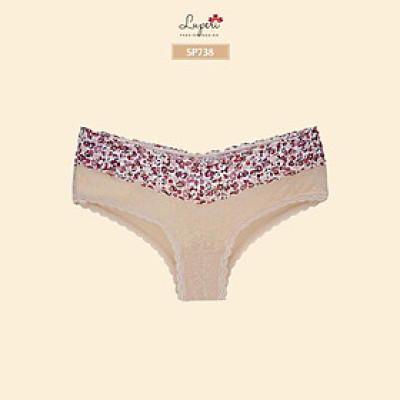Quần Lót Nữ Lụa Phối Ren Cạp Vừa LUPERI LU3QL738 Dáng Hipster Nâng Mông Chất Liệu Mát Thoáng Khí Khử Mùi Tốt