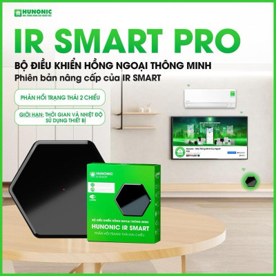 Bộ Điều Khiển Hồng Ngoại Hunonic Ir Smart Pro- Điều Khiển Điều Hòa, Quạt, Tivi...Từ Xa Qua Điện Thoại Qua Wifi, BH 1 Năm