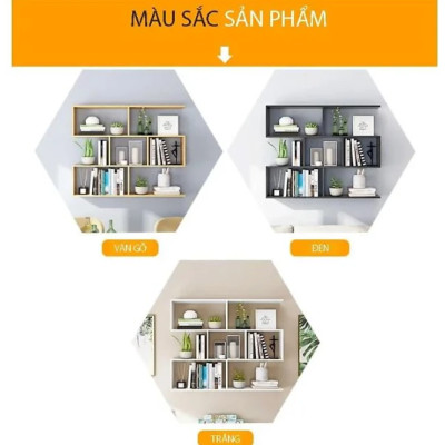 Kệ Sách Gỗ Treo Tường 4 Tầng, Giá Để Sách Trang Trí Cho Bé Tundo CTKT06-120 KT 120 x 82 x 20cm