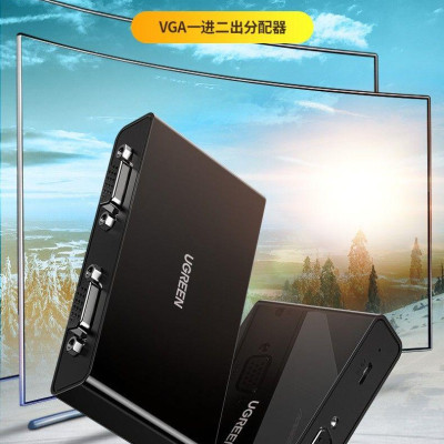 Ugreen UG80190CM339TK 1080P 60Hz full hd màu đen bộ chia vga 1 ra 2 có sẵn dây cấp nguồn - HÀNG CHÍNH HÃNG