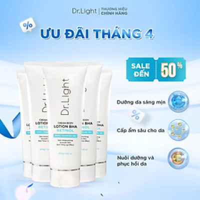 COMBO 10 Kem Body Dr.Light Kem dưỡng Trắng Sáng Da Với Hợp Chất Retinol Niacinamide BHA 200ml