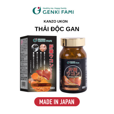 Viên Uống Thải Độc, Mát Gan, Giúp Giảm Căng Thẳng Mệt Mỏi Kanzo Ukon Genki Fami Nhật Bản