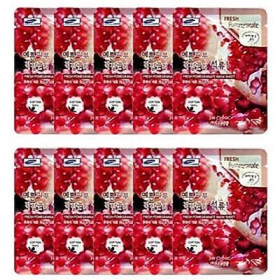 BỘ 10 MẶT NẠ 3W CLINIC FRESH POMEGRANATE MASK SHEET + TẶNG KÈM 01 MẶT NẠ CÙNG LOẠI