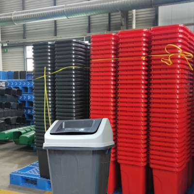 THÙNG RÁC NẮP LẬT CAO CẤP 60L CÔNG NGHIỆP MÀU ĐEN