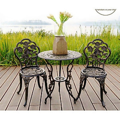 Bộ bàn ghế nhôm đúc sân vườn Tundo Tân cổ điền NK 