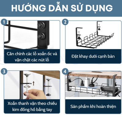 Khay đỡ ổ điện dây điện gắn dưới bàn kệ bằng kim loại thép không cần đục lỗ 38.5x13x16cm Legaxi