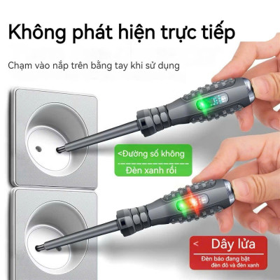 Bút thử điện cảm ứng không tiếp xúc, kiểm tra dây đứt ngầm, kiểm tra pha, đo thông mạch, Vít 2 Cạnh và 4 Cạnh