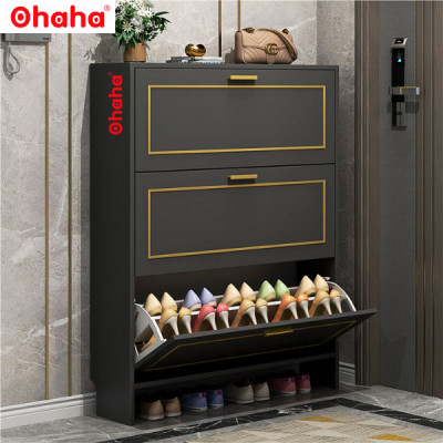 [Kèm Ảnh Thực Tế - Miễn phí vận chuyển & Lắp đặt] Tủ giày thông minh siêu mỏng cao cấp Ohaha - TGCC027