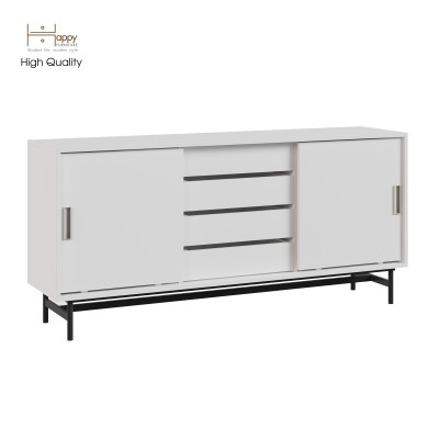 [Happy Home Furniture] LUCA, Tủ lưu trữ 4 ngăn cánh lùa - Chân sắt, 150cm x 36cm x 70cm ( DxRxC), TCL_022