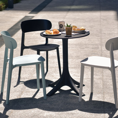 Ghế nhựa đúc nguyên khối pagliuzza, ghế nhựa sân vườn, ghế nhựa đúc cafe ngoài trời cao cấp nhiều màu