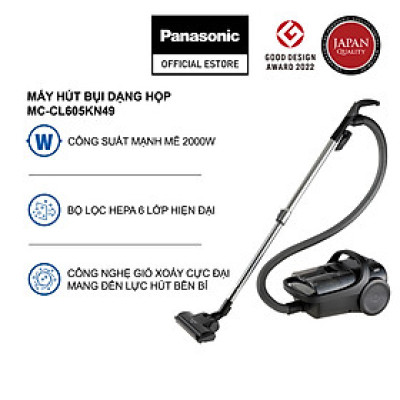 Máy Hút Bụi Dạng Hộp Panasonic MC-CL605KN49 - Công suất 2000W - Công nghệ gió xoáy cực đại - Bộ lọc HEPA hiện đại - Hàng chính hãng
