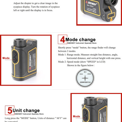 SNDWAY SW800 Ống Nhòm Đo Khoảng Cách, Đo Góc, Đo Tốc Độ Laser Siêu Xịn Có Màn LCD Kính Viễn Vọng Đo Xa SW-800B Dùng Trong Xây Dựng - Thể Thao - Dã Ngoại Bản Nâng Cấp - Hàng Chính Hãng