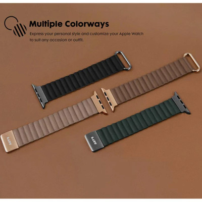 Dây LAUT Novi Luxe Cho Apple Watch Series 1~9/ SE (38/40/41mm) Làm Từ Da Thuần Chay Mềm Mại Khóa Nam Châm Hàng Chính Hãng