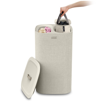 Giỏ đựng quần áo 2 ngăn có quai xách Joseph Joseph 50019 Tota 60L (Ecru) Hàng chính hãng