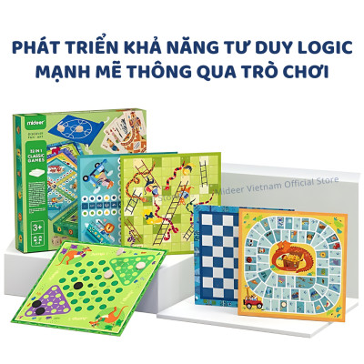 Board Game Mideer Classic Games 32 In 1 đồ chơi trí tuệ cho bé Cờ vua, cờ tướng, cờ vây cho bé