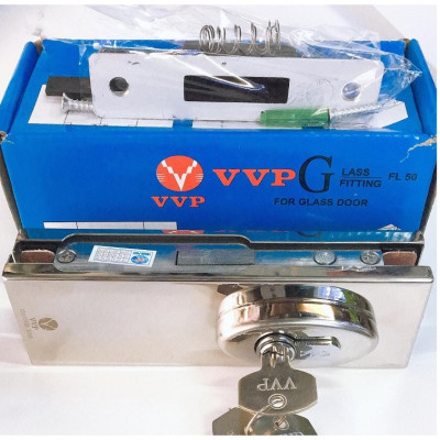 Khóa Sàn Cho Kính Cường Lực 10 - 12 ly, Khóa Cửa Kính Cường Lực, Khóa VVP Loại 2 Đầu Chìa, Chất Lượng Cao. TakyHome 3701