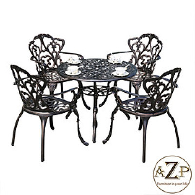 Bộ Bàn Ghế 80cm Sân Vườn Ngoài Trời Outdoor Ban Công (100% Nhôm Đúc) Hàng Nhập Khẩu 100%.