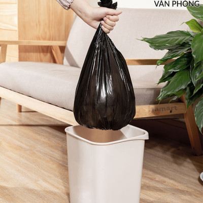 100 Túi Đựng Rác Văn Phòng Nylon Đen 5 Cuộn 150gr Túi Đựng Rác Tự Hủy Sinh Học 45x50CM Siêu Dai