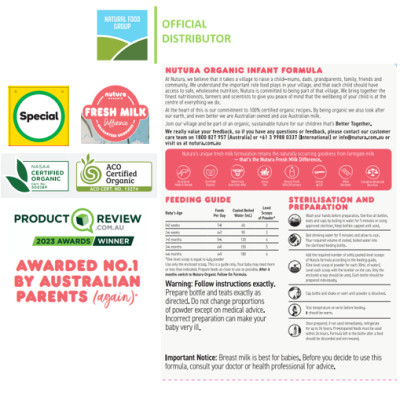 Sữa công thức Hữu cơ Nutura Organic số 1