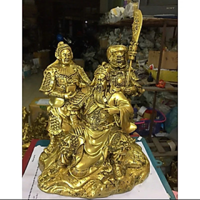 Bộ tượng Tam Thánh CTQ10 25 x 20.2 x 27.6cm Tundo mạ vàng hoặc màu xanh lựa chọn