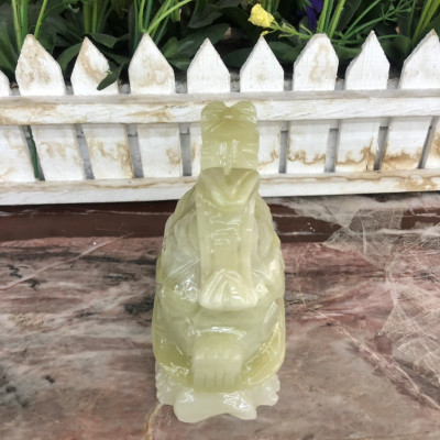 Tượng Long Quy Rùa đầu Rồng phong thủy đá ngọc Onyx - Dài 10 cm