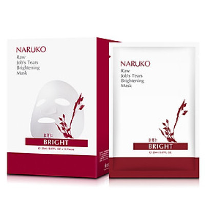Naruko – Ý dĩ nhân đỏ sáng da mới – Mặt nạ se trắng sáng da hộp 10 miếng – Raw Job’s Tears Brightening Mask