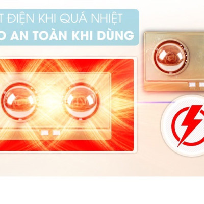 Đèn Sưởi Phòng Nhà Tắm Klopper LH02 (2 Bóng) - Chính Hãng