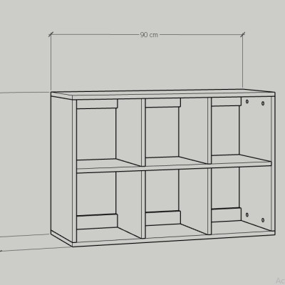 [Happy Home Furniture] ZANE , Kệ sách 2x3, 90cm x 28cm x 60cm ( DxRxC), KSA_037