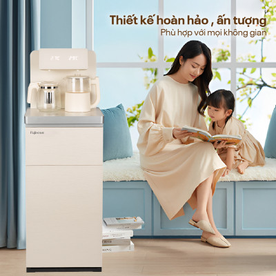 Cây nước nóng lạnh bàn trà cafe Fujihome nhập khẩu cài đặt nhiệt độ sôi, máy nước nóng lạnh bình âm điều khiển từ xa - hàng chính hãng