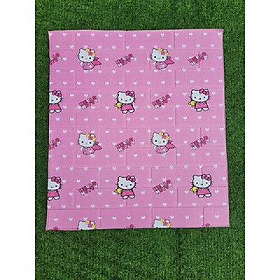 Bộ 5 Tấm Xốp Dán Tường 3D Hoạt Hình Kitty Dễ Thương, Dày Dặn Chống Va Đập