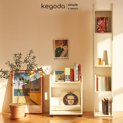 Giá Sách 2 Tầng Có Bánh Xe Di Chuyển (Có Thể Tháo Rời) Thương Hiệu KEGODA KGD09