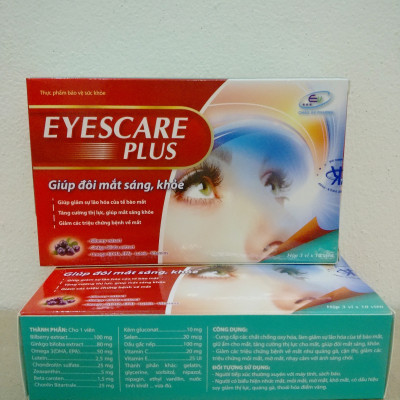 VIÊN UỐNG SÁNG MẮT EYESCARE PLUS - KHỎI LO CÁC BỆNH VỀ MẮT - TĂNG CƯỜNG THỊ LỰC CHO MẮT - HẾT MỎI MẮT, NHỨC MẮT - MỖI NGÀY 1 VIÊN - EYES CARE PLUS - HỘP 30 VIÊN
