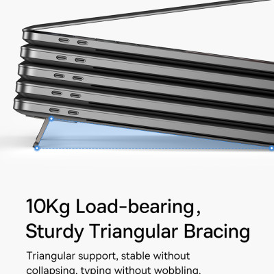 Giá đỡ, Chân đế đa năng nhỏ gọn cho Laptop/Mac-book Ba-se-us Slim Laptop Kickstand (Kim loại cao cấp, Xếp Gọn, Bộ 2 pcs) - Hàng chính hãng
