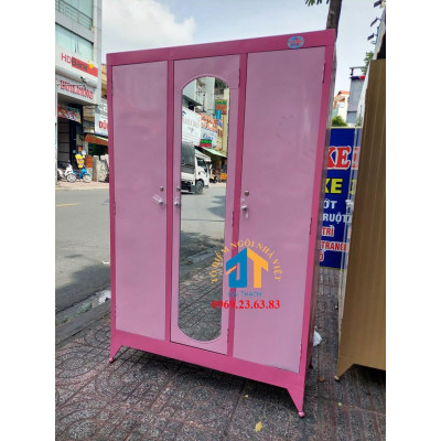 Tủ sắt quần áo 1m2x1m8 màu hồng