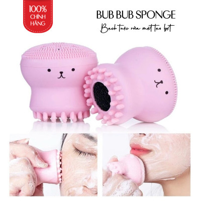 Dụng Cụ, Cọ Rửa Mặt Bạch Tuộc Cogit Bub Bub Sponge Pink, Silicon Mềm, Nhập Khẩu Nhật Bản