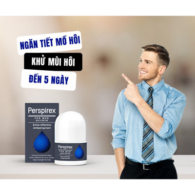 Lăn Khử Mùi Cho Nam Perspirex For Men Maximum Dành Cho Da Thường - Khử Mùi Và Ngăn Tiết Mồ Hôi Hiệu Quả (Chai 20ml)