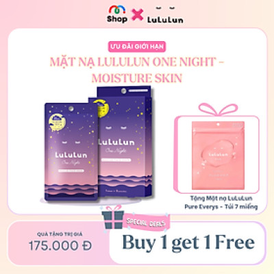 [MUA 1 TẶNG 1] LULULUN - Mặt nạ cấp ẩm chuyên sâu ban đêm LULULUN One Night Moisture Skin Face Mask - Hộp 5 miếng