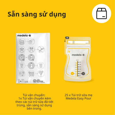 Túi trữ sữa | Medela Easy Pour loại 210ml - Không rỏ rỉ - An toàn - Tiện lợi