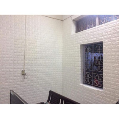 Bộ 10 Tấm Xốp Dán Tường 3D Giả Gạch Màu Trắng 70cmx77cm 