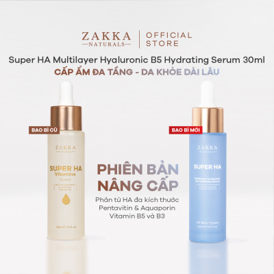 Tinh Chất Cấp Ẩm Đa Tầng Super HA Hyaluronic B5 Hydrating Serum Zakka Naturals 30ml