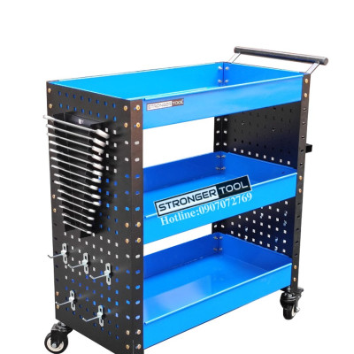 XE ĐẨY DỤNG CỤ 3 NGĂN 2 TẤM HÔNG DÙNG CHO GARARE TIỆM SỬA XE