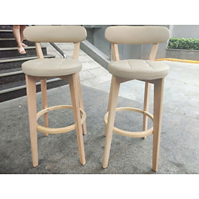 Ghế đảo bếp cố định nhập khẩu CB BEE-72W Nội thất Capta Ghế bàn đảo gỗ cao su nệm bọc giả da dễ vệ sinh bar chair hcm