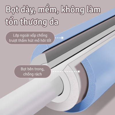 BG Gậy tập thẳng lưng Blue 6015 , thanh gậy tập yoga chống gù lưng, mở vai hình chữ thập