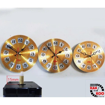 [COMBO 03 MÓN] Bộ máy đồng hồ treo tường kim trôi trục 15mm hoặc 10), mặt đồng hồ nhôm D20, kim 8097